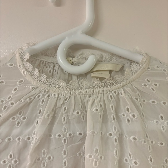 H&M eyelet lace long sleeve top size small - Picture 5 of 6